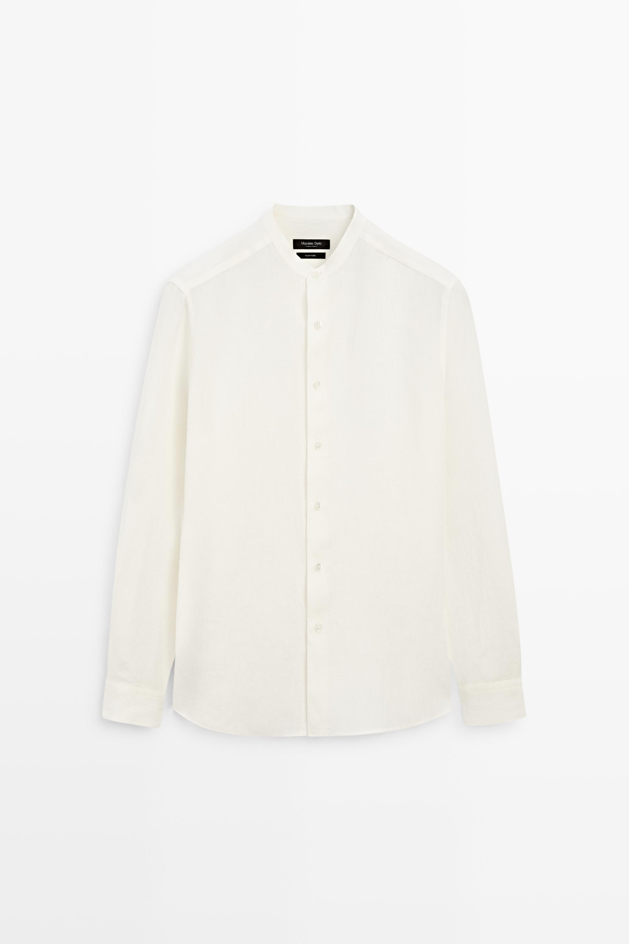 Chemise regular fit à col officier 100 % lin